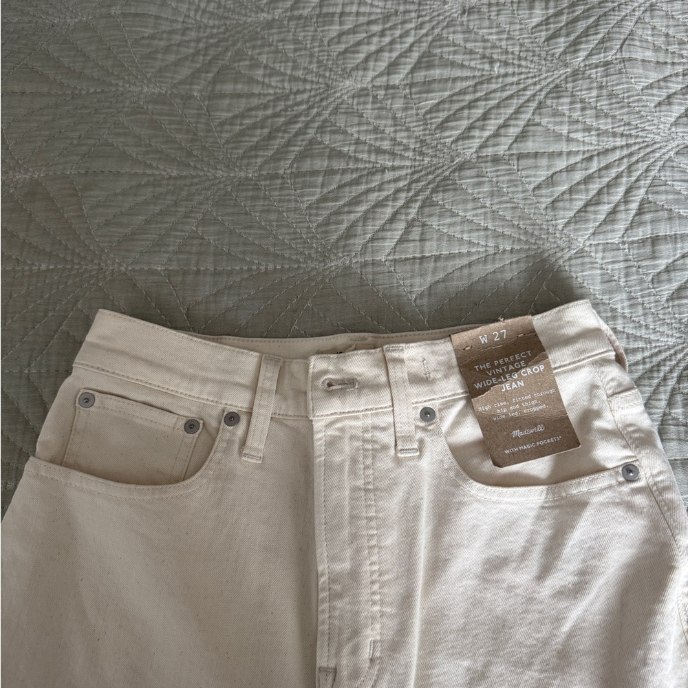 Madewell THE PERFECT VINTAGE WIDE-LEG CROP JEAN Size 27 NWT